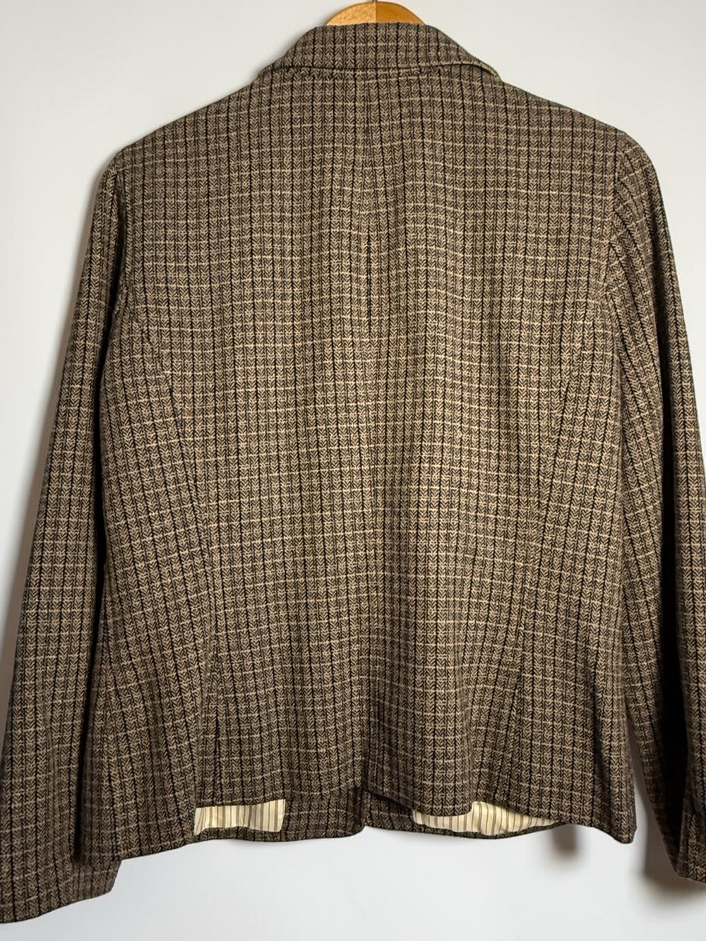 Liz Claiborne Lizwear Wool Blend Brown Plaid Blazer - Picture 5 of 7
